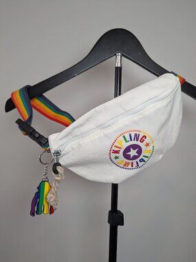 Kipling Fresh Lite Waist Pack with the Rainbow Pride Strap